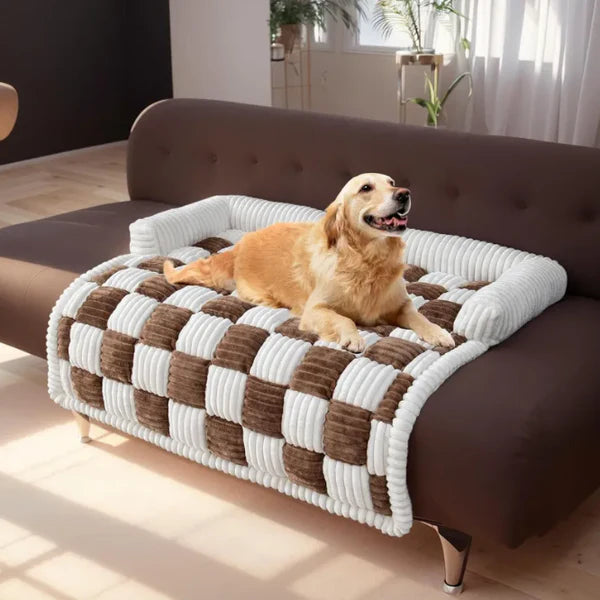 Plush Thickened Warm Pet Bed-Brown